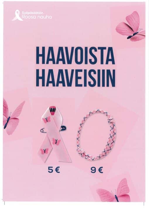 Roosa nauha ja ranneke